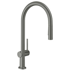 HANSGROHE Hansgrohe 72800341 Talis N HighArc Kitchen Faucet, O-Style, 2-Spray Pull-Down, 1.75 GPM in Brushed Black Chrome