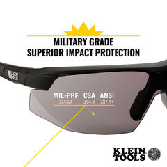 KLEIN TOOLS Klein Tools 60160 Standard Safety Glasses Gray Lens