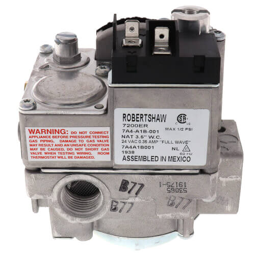 ROBERTSHAW Robertshaw 720-007 Gas Valve 1/2 In Nominal 0.5 Psi Pressure Pilot Ignition 150000 Btu/hr Nominal