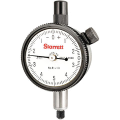 STARRETT Starrett 53378 Dial Drop Indicator 0.025 in Range Lug Back