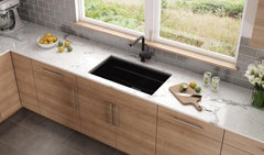 FRANKE Franke PKG11031ONY Peak 32 x 18-3/4 in. Granite Composite Single Bowl Undermount Kitchen Sink in Onyx