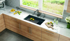 FRANKE Franke PKG11031ONY Peak 32 x 18-3/4 in. Granite Composite Single Bowl Undermount Kitchen Sink in Onyx