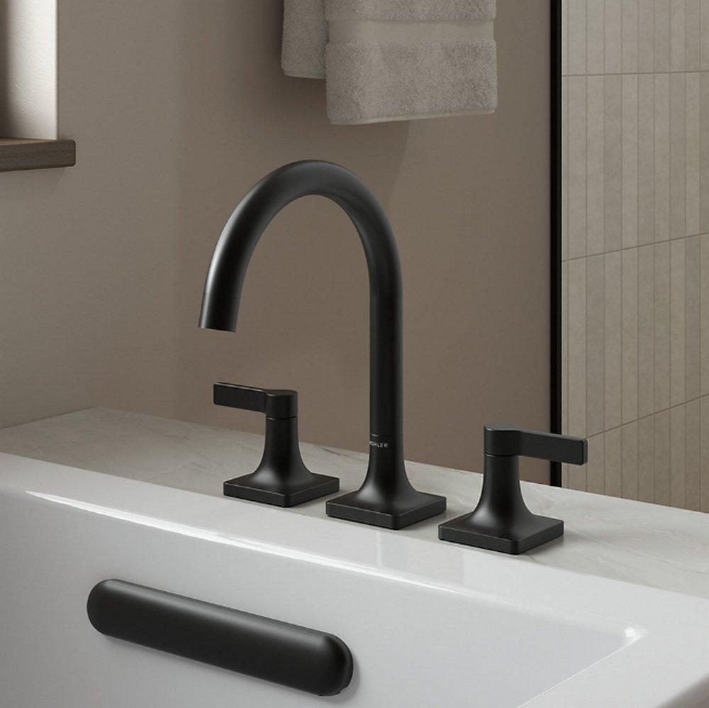 KOHLER Kohler T28131-4-BL Venza Two Handle Roman Tub Faucet In Matte Black (Trim Only)