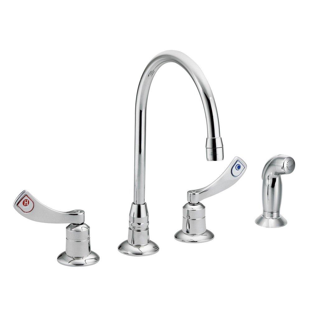 MOEN Moen 8244 M-DURA Two Handle Wristblade Deck Mount Service Faucet in Chrome Plated
