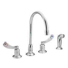 MOEN Moen 8244 M-DURA Two Handle Wristblade Deck Mount Service Faucet in Chrome Plated