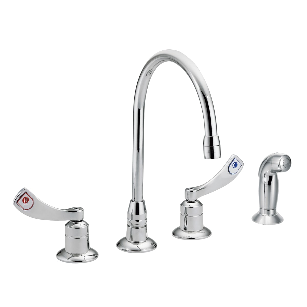 MOEN Moen 8244 M-DURA Two Handle Wristblade Deck Mount Service Faucet in Chrome Plated