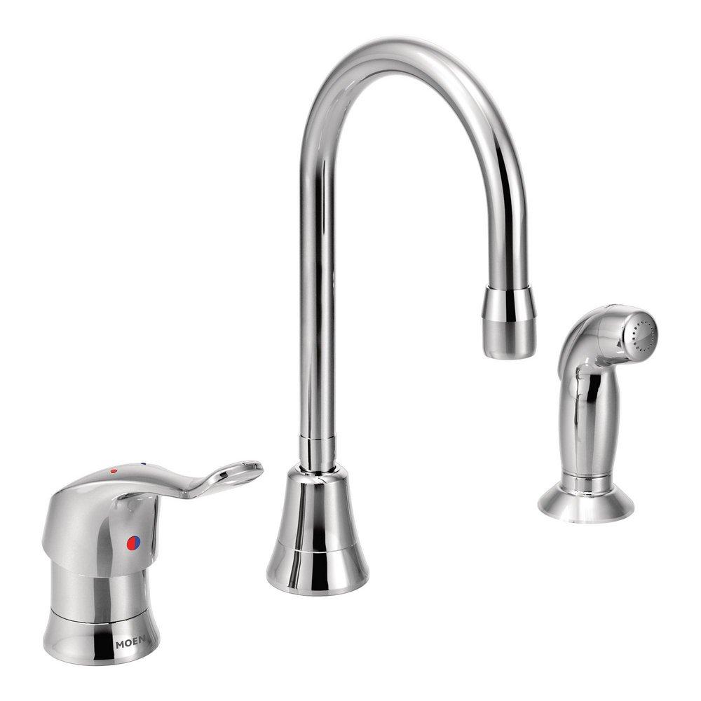 MOEN Moen 8138 M-Dura Single Handle Kitchen Faucet with Side Spray