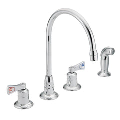 MOEN Moen 8242 M-Dura Two Handle Kitchen Faucet with Side Spray in Chrome