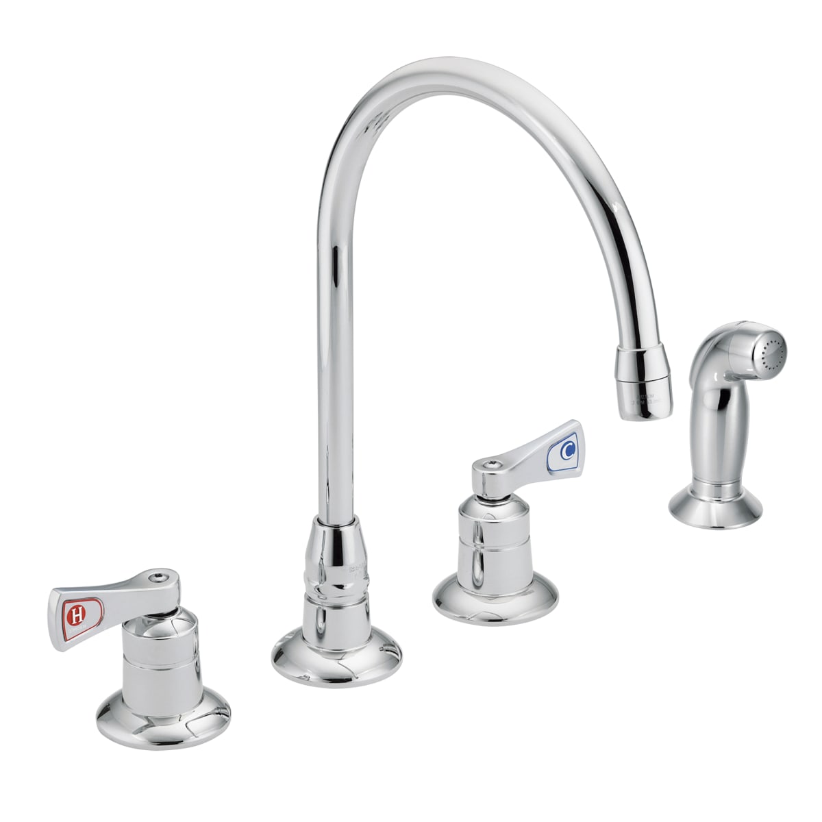 MOEN Moen 8242 M-Dura Two Handle Kitchen Faucet with Side Spray in Chrome