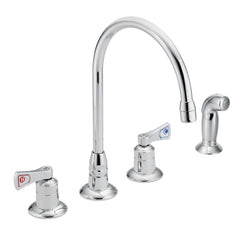 MOEN Moen 8242 M-Dura Two Handle Kitchen Faucet with Side Spray in Chrome