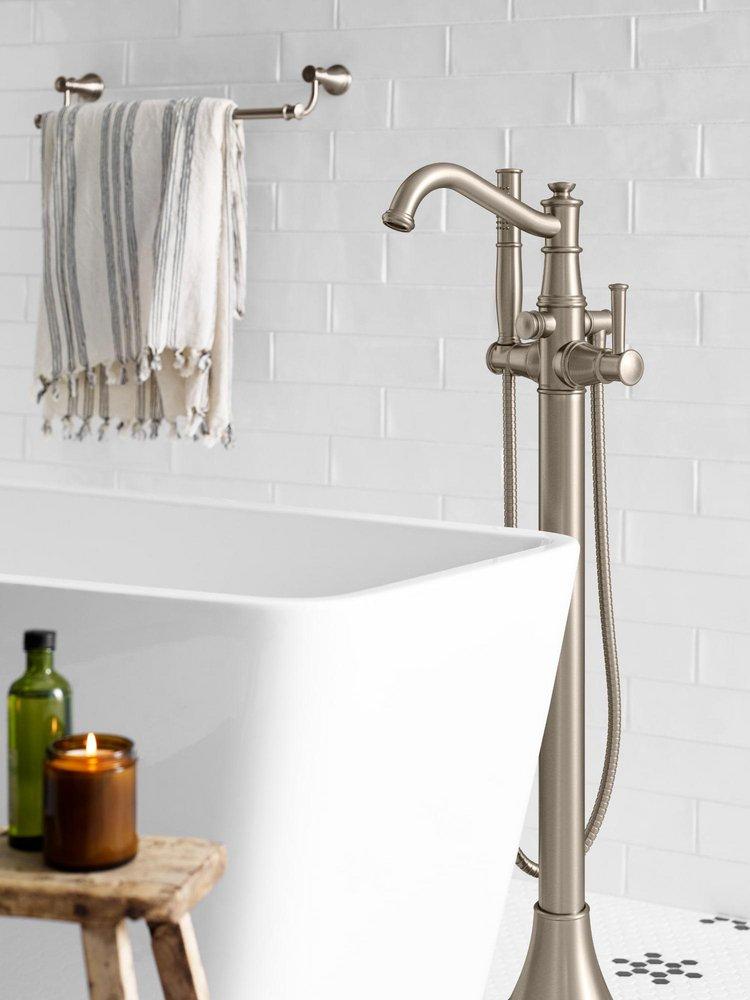 MOEN Moen 9025NL Belfield Single Handle Lever Floor Mount Filler in Polished Nickel