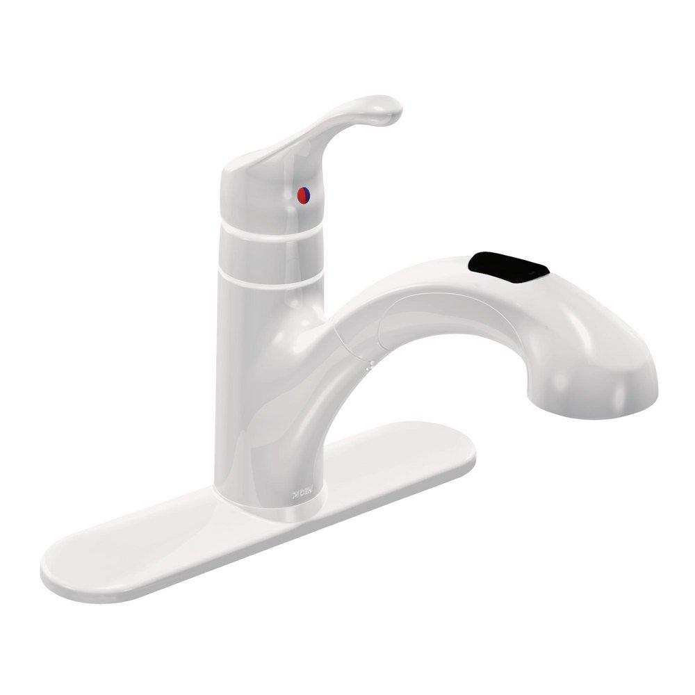 MOEN Moen CA87316W Renzo Single Handle Pull Out Kitchen Faucet in Glacier