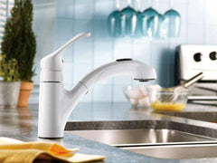 MOEN Moen CA87316W Renzo Single Handle Pull Out Kitchen Faucet in Glacier