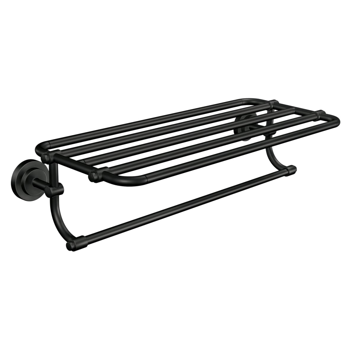 MOEN Moen DN0794BL Iso 10-7/10 in. L x 6-9/25 in. H x 26-19/20 in. W Zinc Hotel-Style Bathroom Shelf in Matte Black
