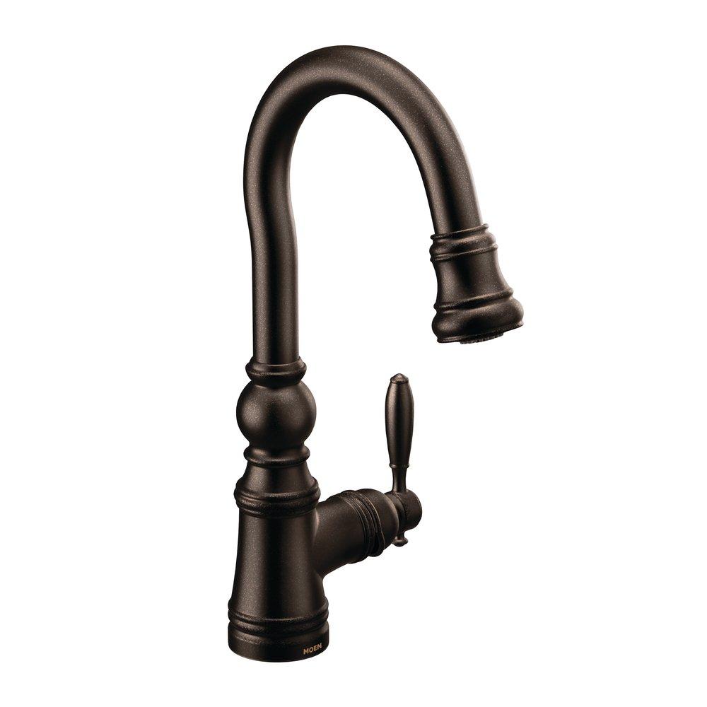 MOEN Moen S53004ORB Weymouth Single Handle Pull Down Bar Faucet in Oil Rubbed Bronze