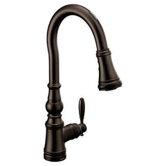 MOEN Moen S73004EV2ORB Weymouth Single Handle Pull Down Touchless Kitchen Faucet with Voice Activation in Oil Rubbed Bronze