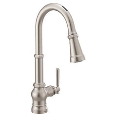 MOEN Moen S72003EV2SRS Paterson Single Handle Pull Down Touchless Kitchen Faucet with Voice Activation in Spot Resist Stainless