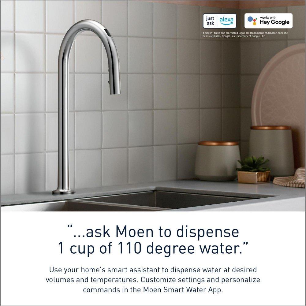MOEN Moen S72003EV2SRS Paterson Single Handle Pull Down Touchless Kitchen Faucet with Voice Activation in Spot Resist Stainless