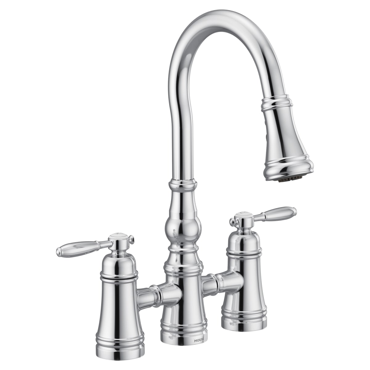 MOEN Moen S73204 Weymouth Chrome two-handle pulldown kitchen faucet