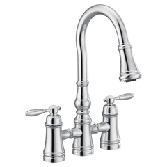 MOEN Moen S73204 Weymouth Chrome two-handle pulldown kitchen faucet