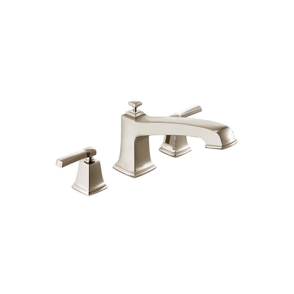 MOEN Moen T623SRN Boardwalk Two Handle Roman Tub Faucet in Spot Resist Brushed Nickel Trim Only