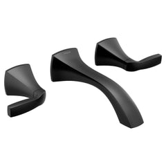 MOEN Moen T6906BL Voss Matte Black Two-Handle Wall Mount Bathroom Faucet