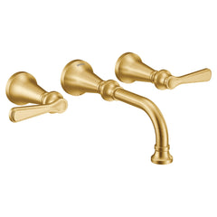 MOEN Moen TS44104BG Colinet Two Handle Wall Mount Widespread Bathroom Sink Faucet