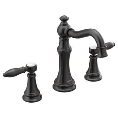 MOEN Moen TS42108BL Weymouth Two Handle Widespread Bathroom Sink Faucet in Matte Black