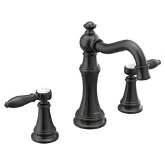 MOEN Moen TS42108BL Weymouth Two Handle Widespread Bathroom Sink Faucet in Matte Black