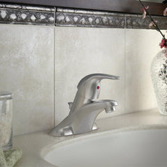 MOEN Moen WSL84502SRN Adler Single Handle Centerset Bathroom Sink Faucet in Spot Resist Brushed Nickel