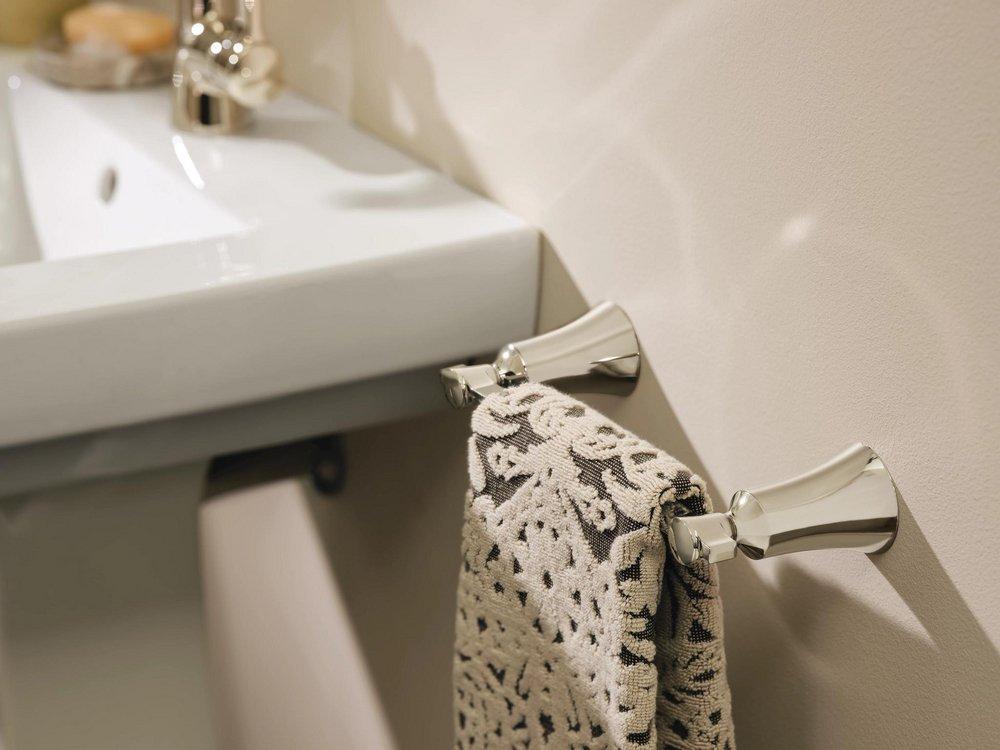 MOEN Moen YB0386NL Flara 9 in. Towel Bar in Polished Nickel