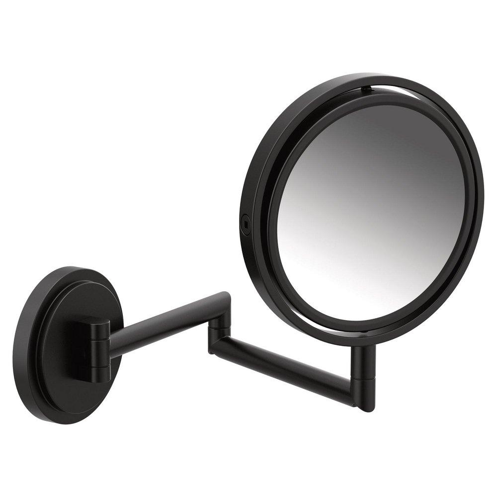 MOEN Moen YB0892BL Arris 6-13/20 x 8-9/10 x 13-17/20 in. Round Beveled Edge Magnifying Mirror in Matte Black