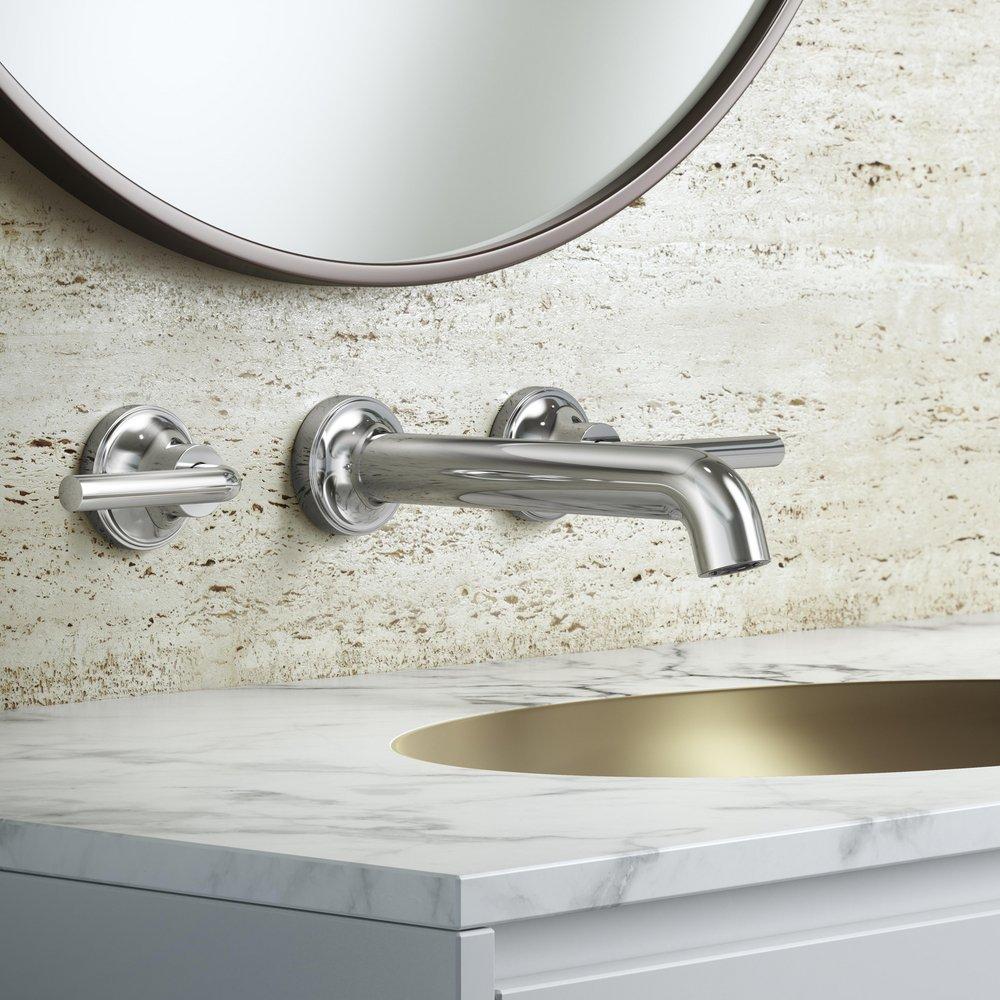 PFISTER Pfister LG49-TNT2C Tenet Two Handle Wall Mount Widespread Bathroom Sink Faucet in Polished Chrome