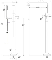 PFISTER Pfister LG6-1VRVD Verve Less Handles Floor Mount Filler in Polished Nickel (Trim Only)
