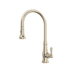 ROHL Rohl A3420LMSTN-2 Patrizia Single Handle Pull Down Kitchen Faucet in Satin Nickel
