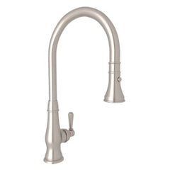 ROHL Rohl A3420LMSTN-2 Patrizia Single Handle Pull Down Kitchen Faucet in Satin Nickel
