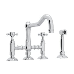 ROHL Rohl A1458XMWSAPC-2 Acqui Bridge Kitchen Faucet With Side Spray in Polished Chrome