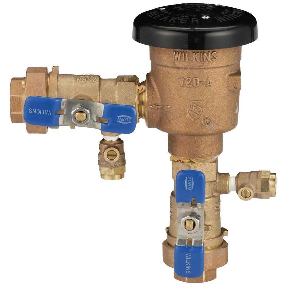 ZURN Zurn Wilkins 1-720AU Model 720A FNPT Union Polypropylene, Cast Bronze and 300L Stainless Steel 1 in. 150 psi BFP Vacuum Breaker