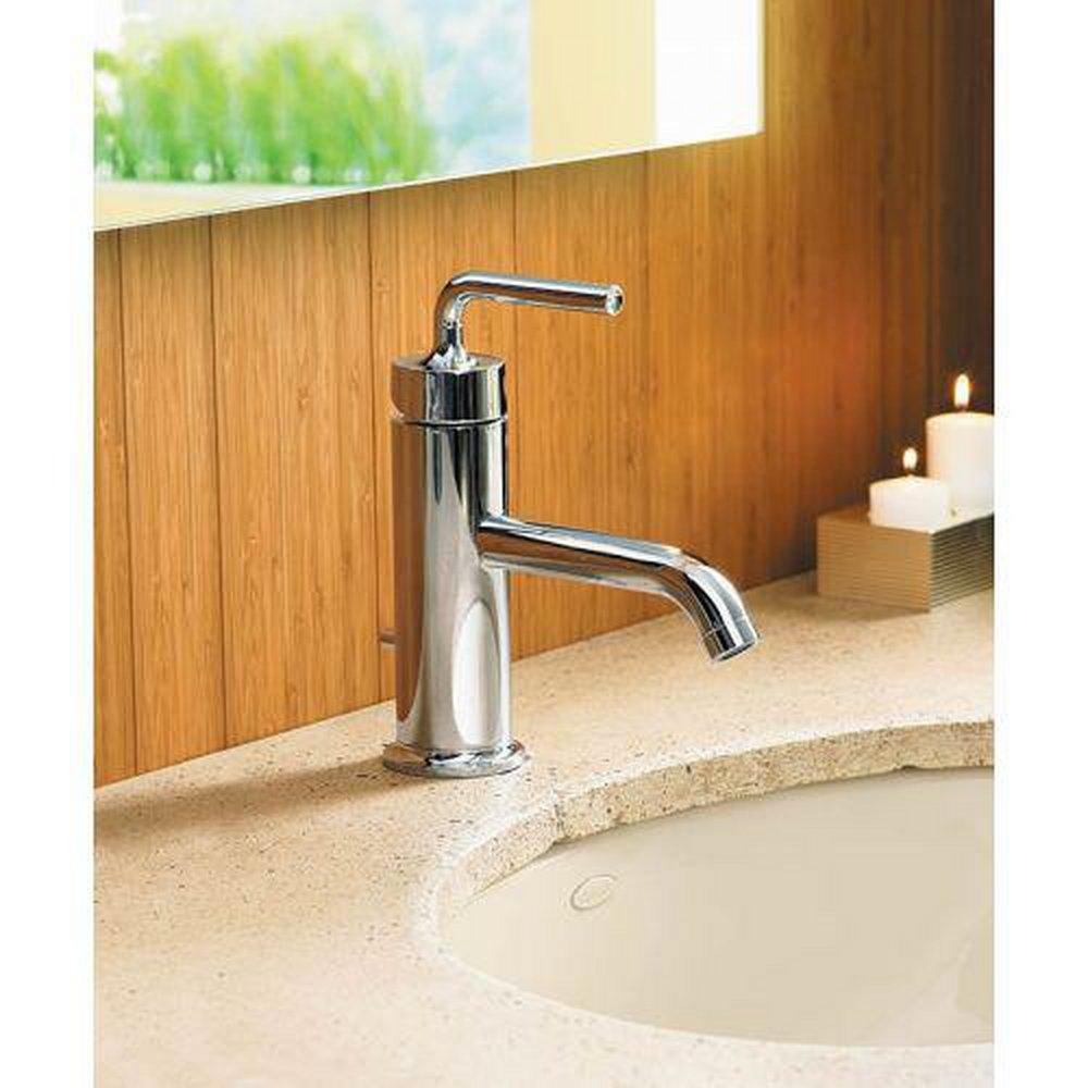 KOHLER Kohler 14402-4A-SN Purist Single Handle Monoblock Bathroom Sink Faucet in Vibrant Polished Nickel