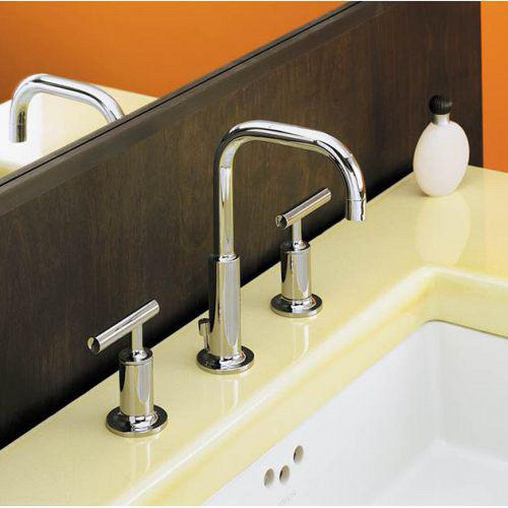 KOHLER Kohler 14406-4-CP Purist Two Handle Widespread Bathroom Sink Faucet in Polished Chrome