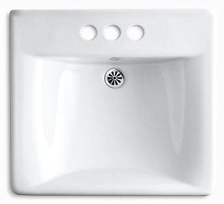 KOHLER Kohler 2054-0 Soho® 20 x 18 in. Rectangular Wall Mount Bathroom Sink in White