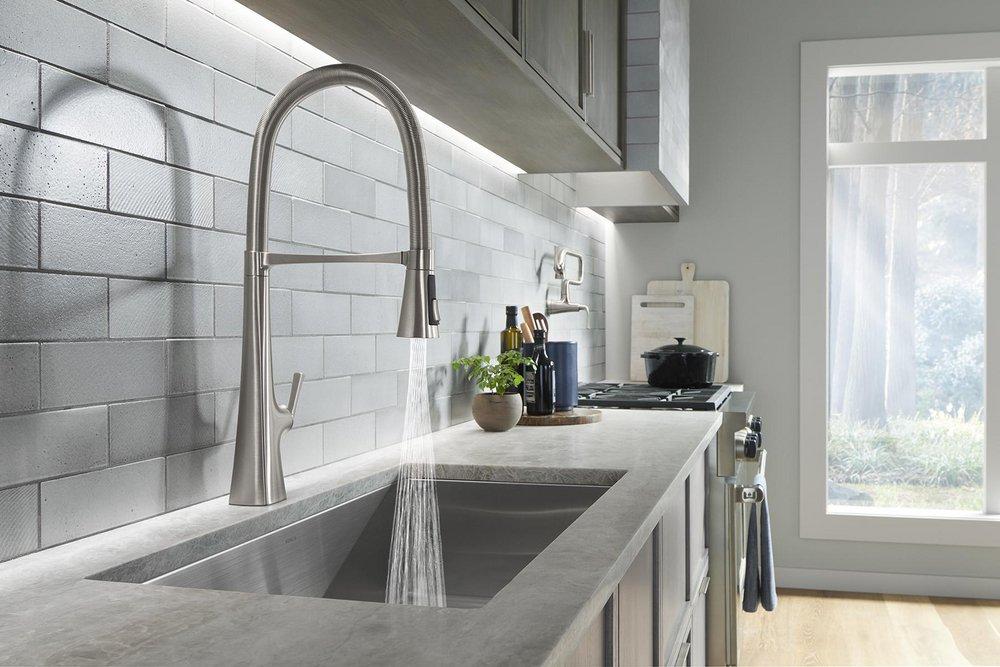 KOHLER Kohler 22060-VS Graze Single Handle Pull Down Kitchen Faucet in Vibrant Stainless