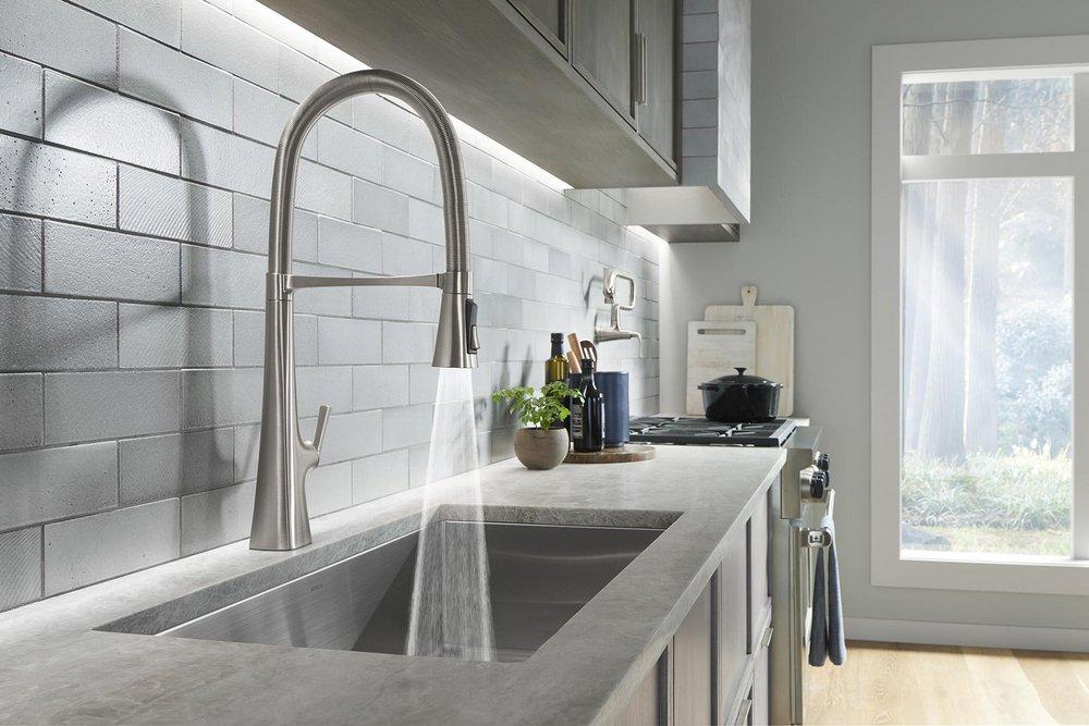 KOHLER Kohler 22060-VS Graze Single Handle Pull Down Kitchen Faucet in Vibrant Stainless