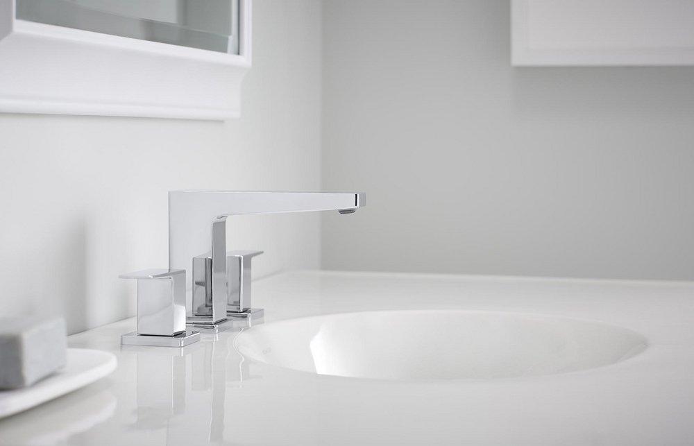 KOHLER KOHLER 23255-4-CP Honesty Two Handle Widespread Bathroom Sink Faucet in Polished Chrome