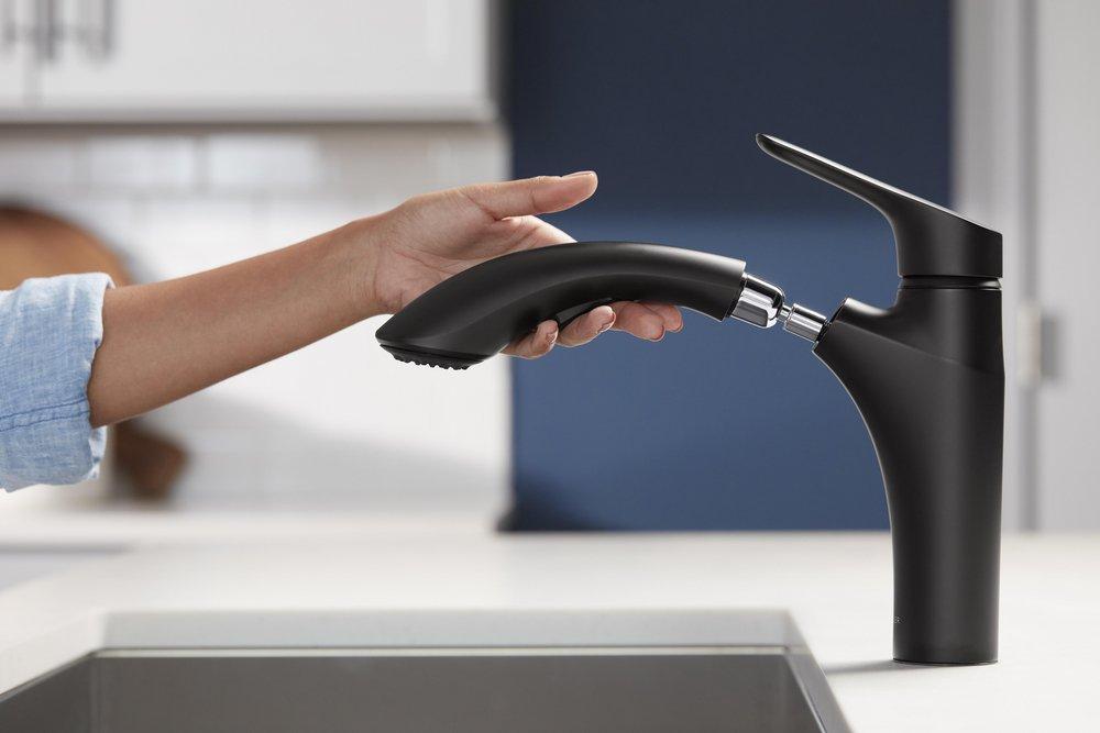 KOHLER KOHLER 30468-VS Rival Single Handle Pull Out Kitchen Faucet in Vibrant Stainless