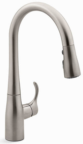 KOHLER Kohler 597-VS Simplice Single Handle Pull Down Bar Faucet in Vibrant Stainless