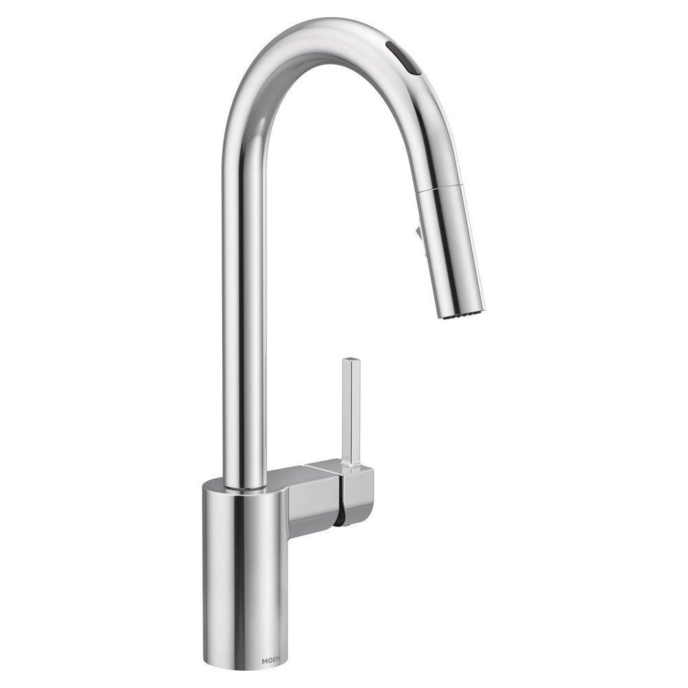 MOEN Moen 7565EVC Align Single Handle Pull Down Touchless Kitchen Faucet with Voice Activation in Chrome