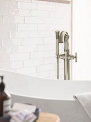MOEN Moen 655BN Wynford Single Handle Lever Floor Mount Filler in Brushed Nickel
