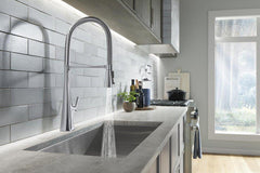 KOHLER KOHLER 22060-CP Graze Single Handle Pull Down Kitchen Faucet in Polished Chrome