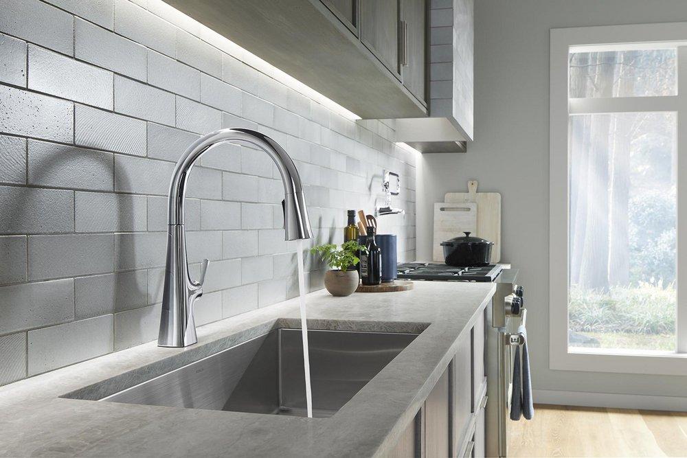 KOHLER Kohler 22062-CP Graze Single Handle Pull Down Kitchen Faucet in Polished Chrome